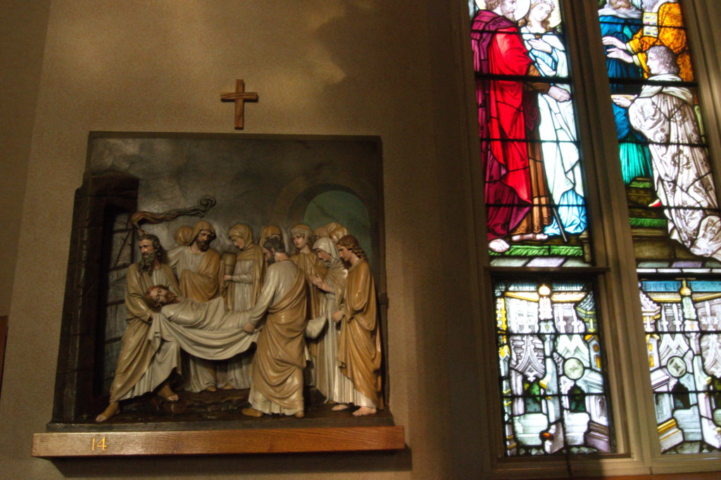 Final station of the Cross at Immaculate Conception Cleveland